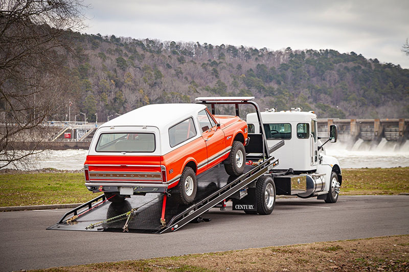 Bed Sitting on Flatbed Wrecker